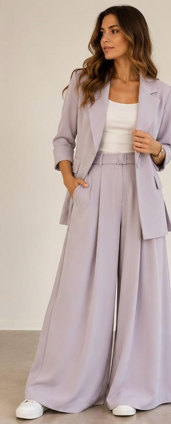 Pantalone palazzo lilla chiaro Maryley