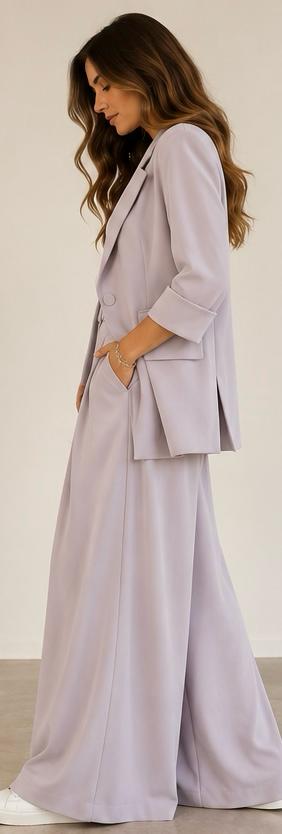 Pantalone palazzo lilla chiaro Maryley