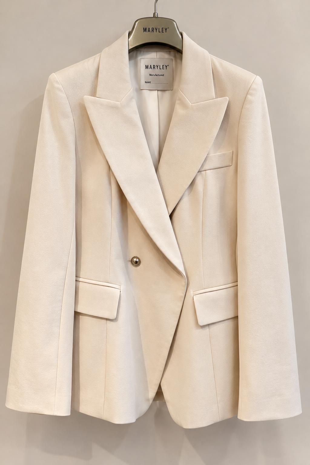 Giacca doppiopetto color panna Maryley