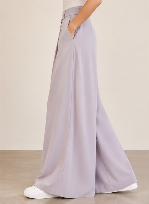 Pantalone palazzo lilla chiaro Maryley