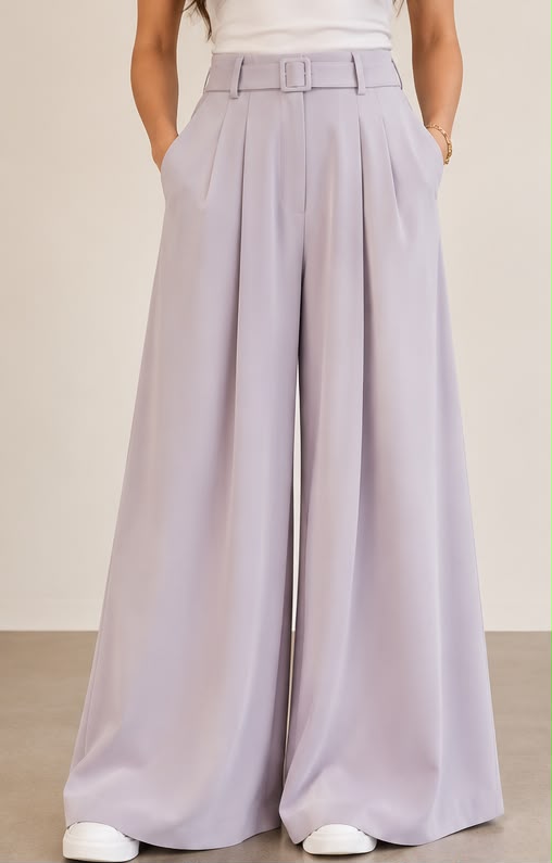 Pantalone palazzo lilla chiaro Maryley