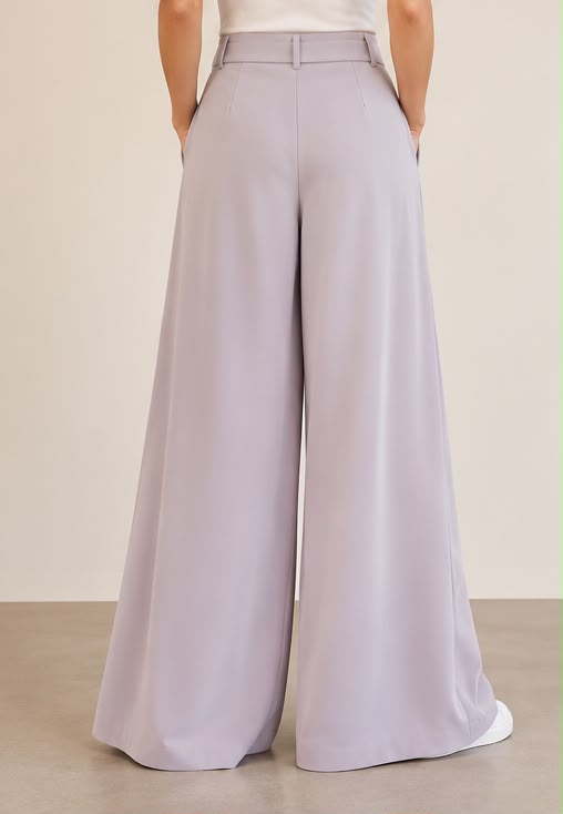 Pantalone palazzo lilla chiaro Maryley
