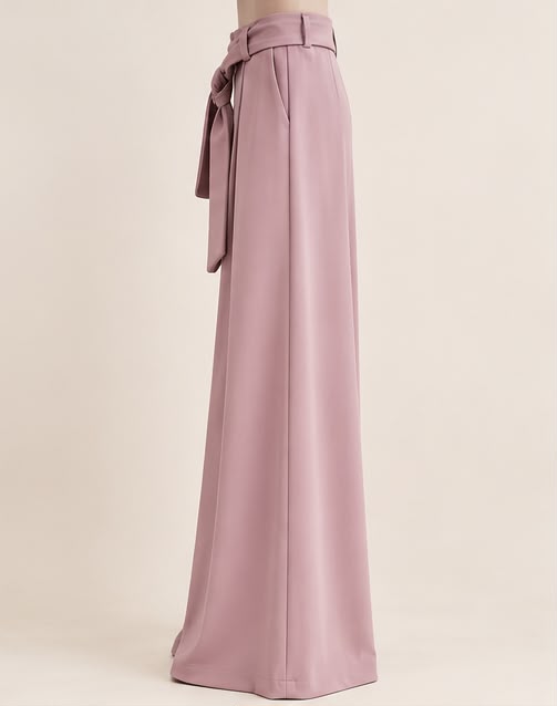 Pantalonr palazzo malva con cintura Maryley